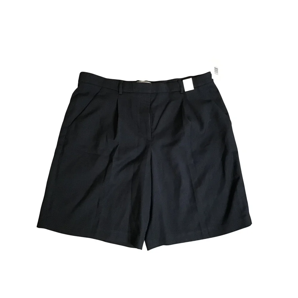 Abercrombie & Fitch Women's Black High Waisted Linen Sloane Shorts Size 32 NWT